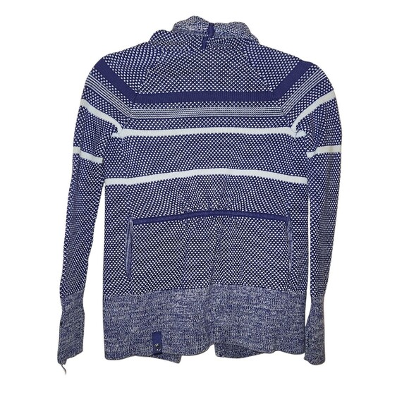 Ivivva Feeling Toasty Cardigan Wrap Sweater Girls 7 Blue Long Sleeve Lululemon - Picture 5 of 5